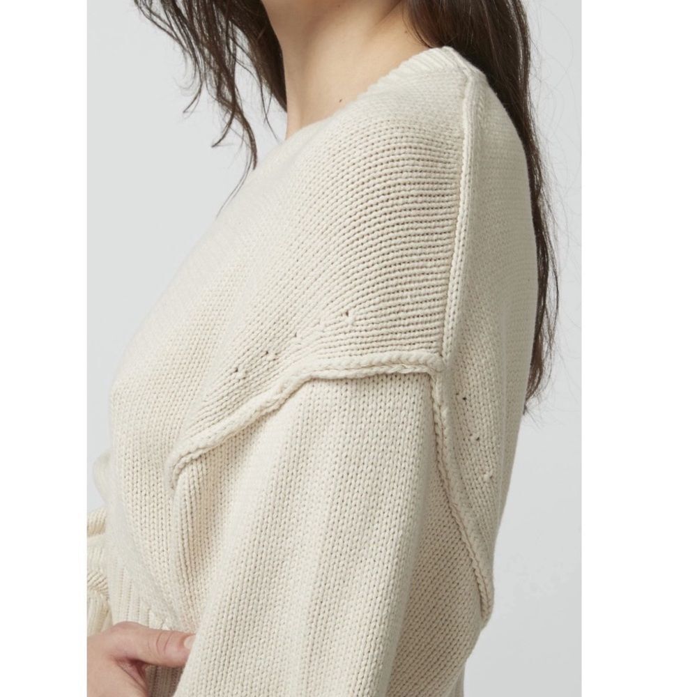 Urban Outfitters Aiden Pullover Sweater Ivory White Cropped Knit Top Size XS NWT - Picture 8 of 8